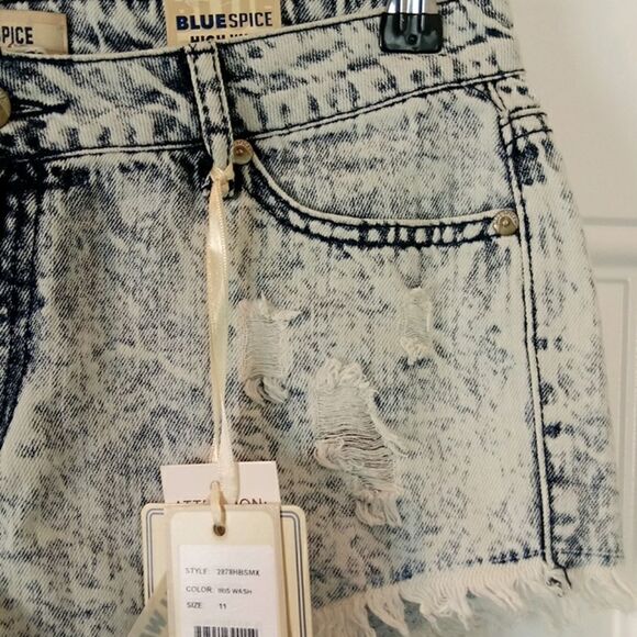 Blue spice high waist Jean booty shorts - Picture 4 of 8